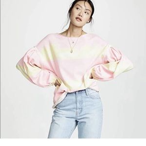 NWOT- Free people- pink and yellow tie dye sweatshirt, size small